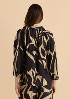 Palmer Puff Shirt - Monochrome Floral Neutral
