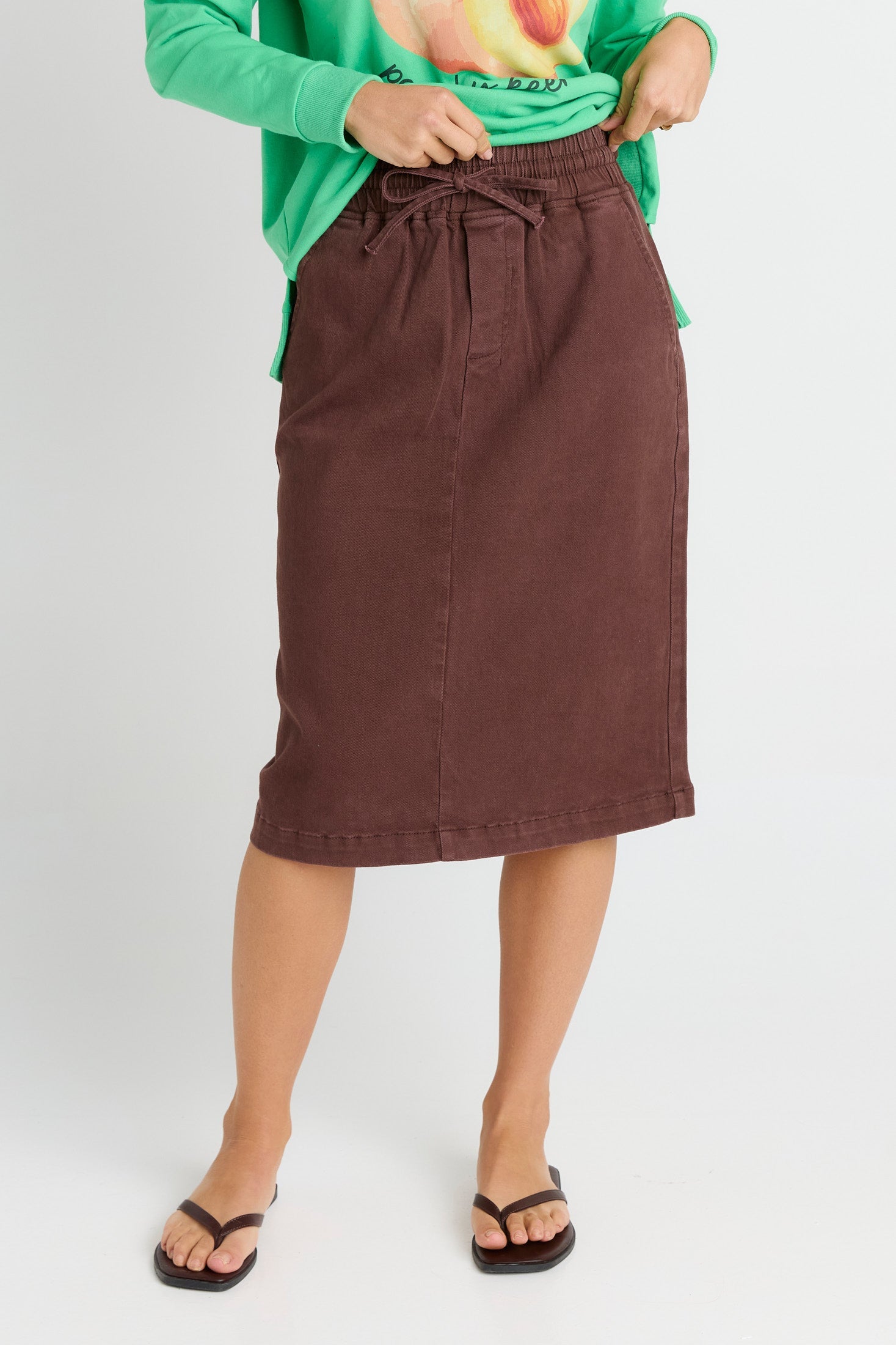 Quinn Cotton Skirt - Chocolate