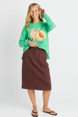 Quinn Cotton Skirt - Chocolate