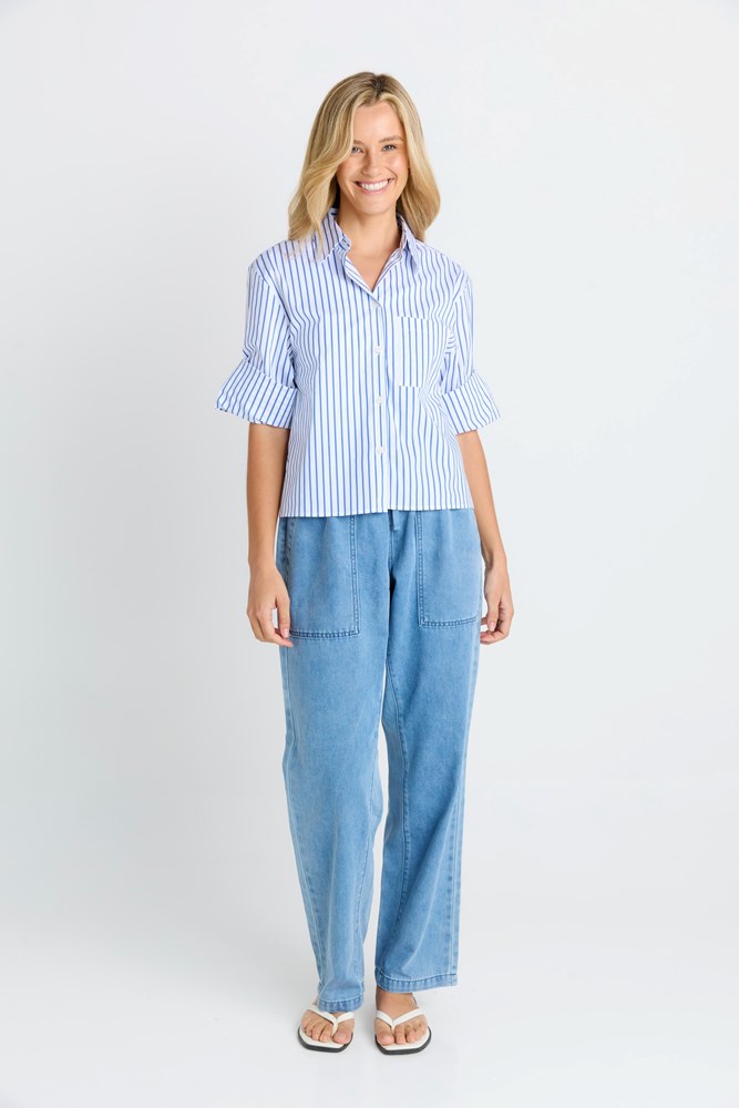 Cropped Poplin Shirt