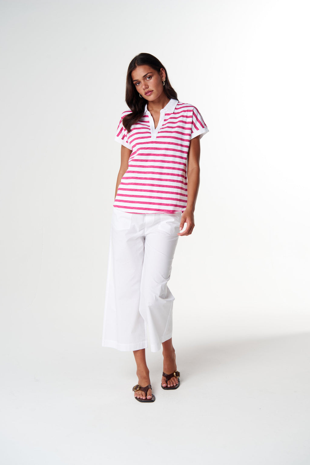 Day Dream Polo - White/Carmine