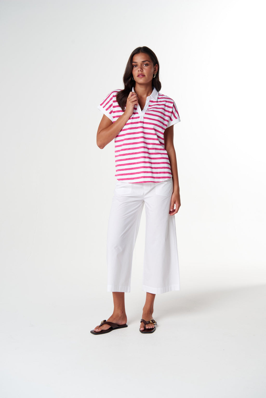 Day Dream Polo - White/Carmine