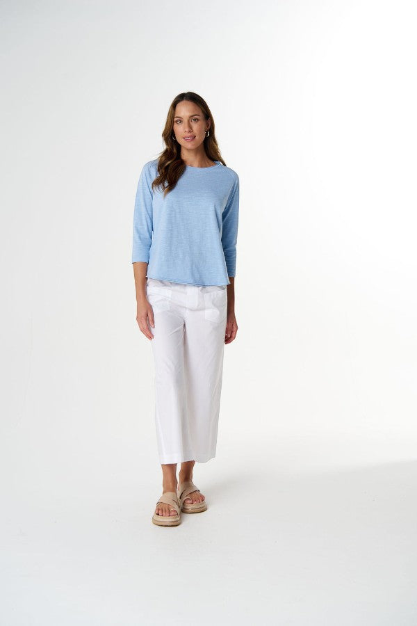 On Repeat Raglan Tee - Sky Blue