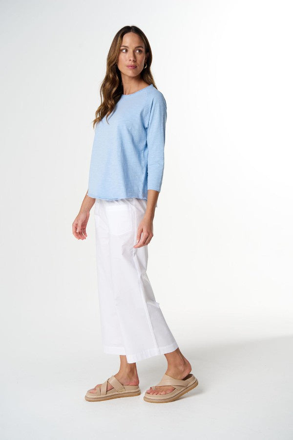 On Repeat Raglan Tee - Sky Blue