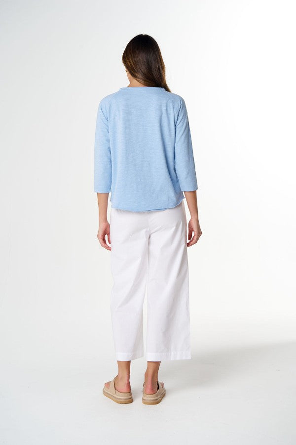 On Repeat Raglan Tee - Sky Blue