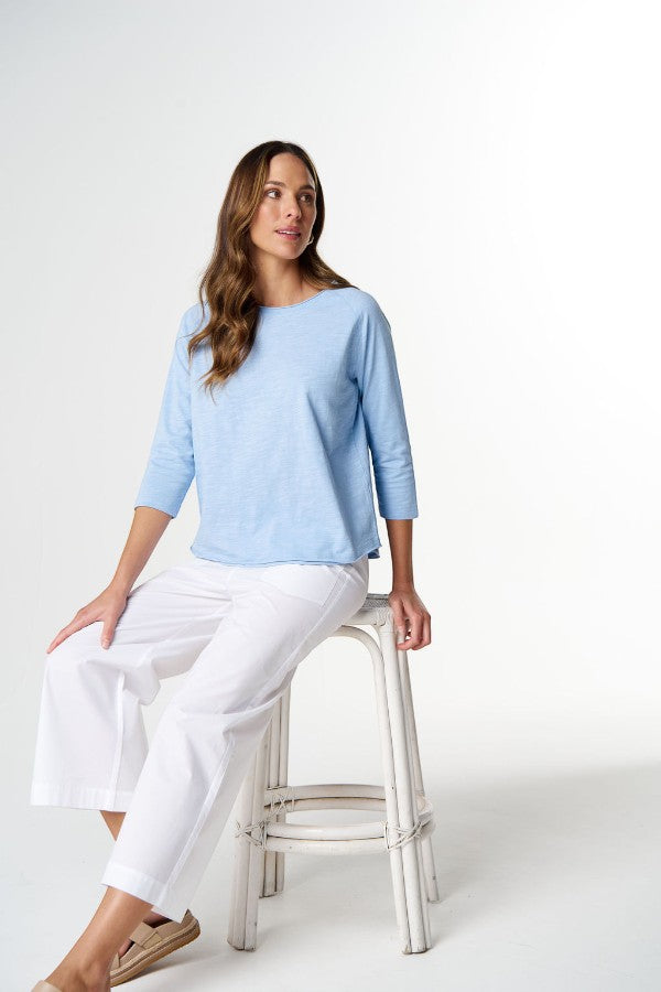 On Repeat Raglan Tee - Sky Blue