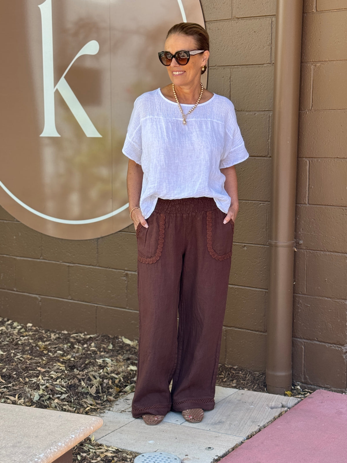 Ricamo Linen Pant