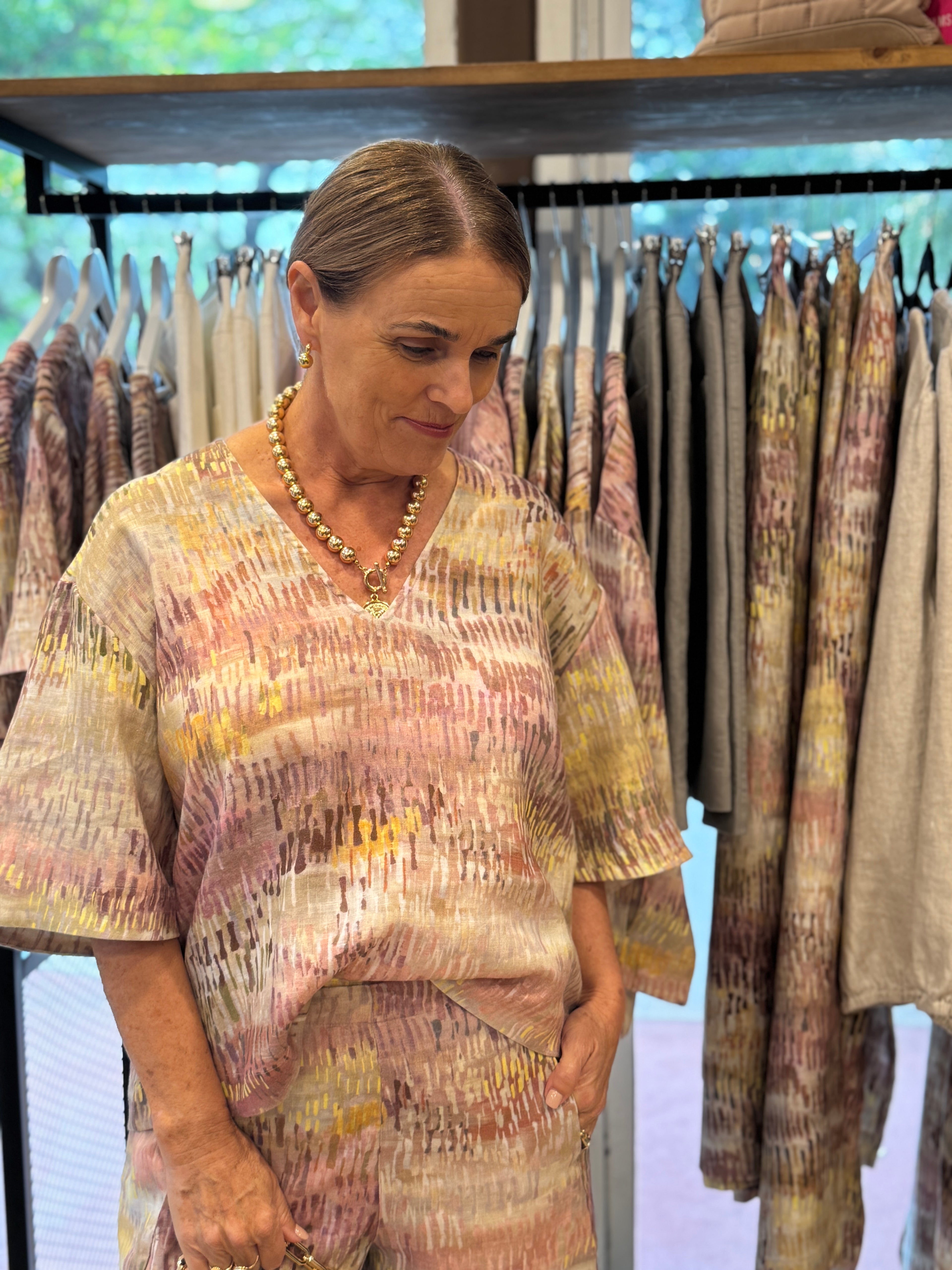 Jardin V Neck Linen Top