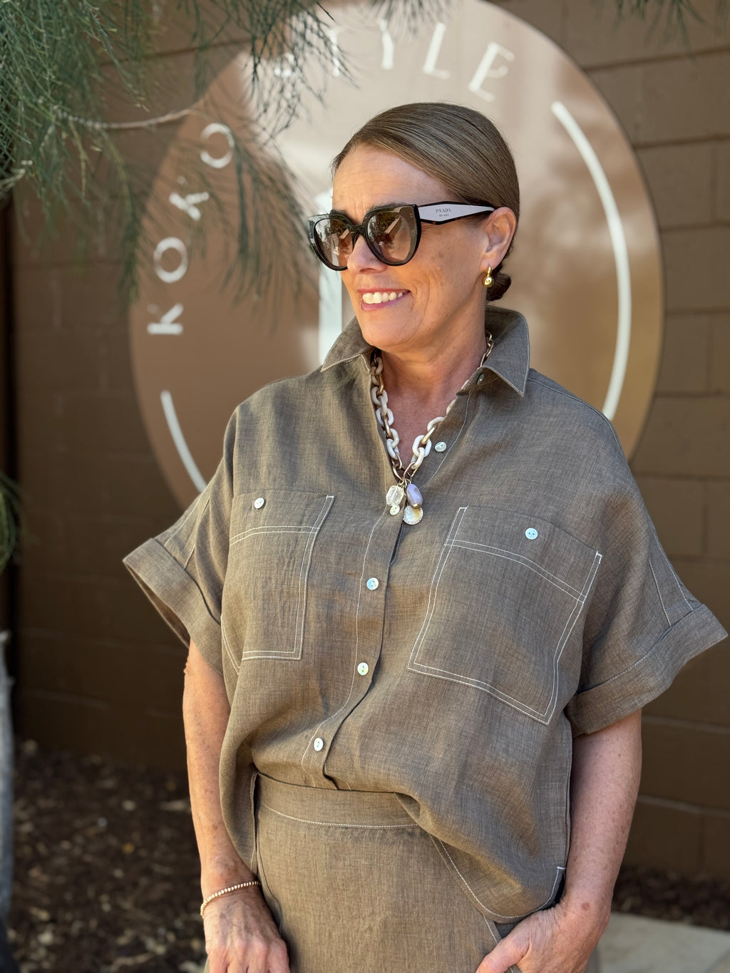 Agate Linen Top