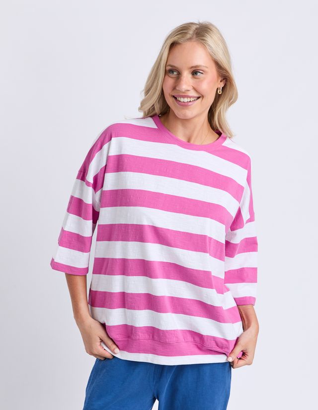 Mazie Magenta Stripe Sweat