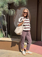 Mazie Coffee Stripe Sweat