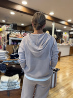 Contrast Stripe Top with Hood
