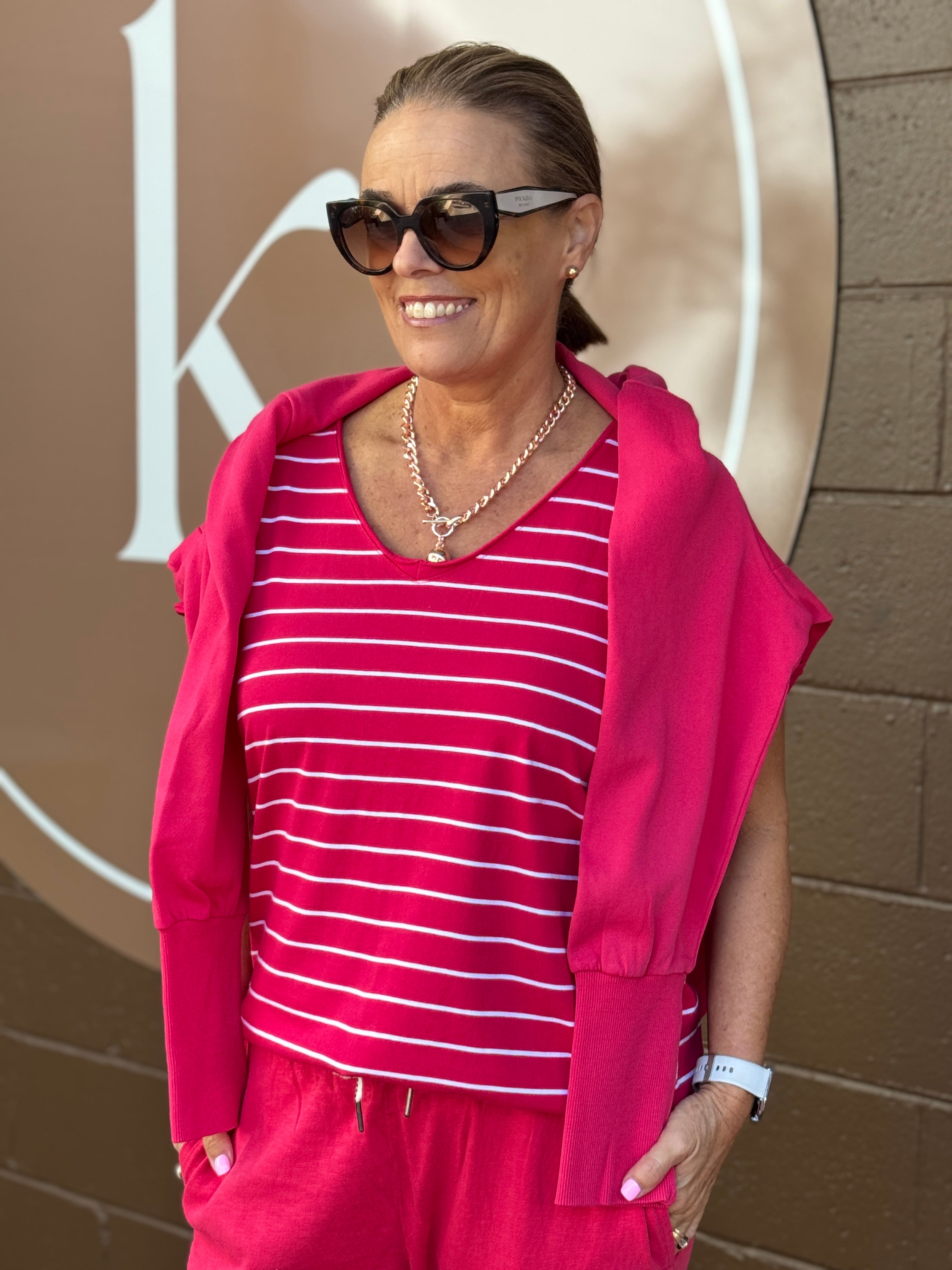 Pima Vee Tee Stripe