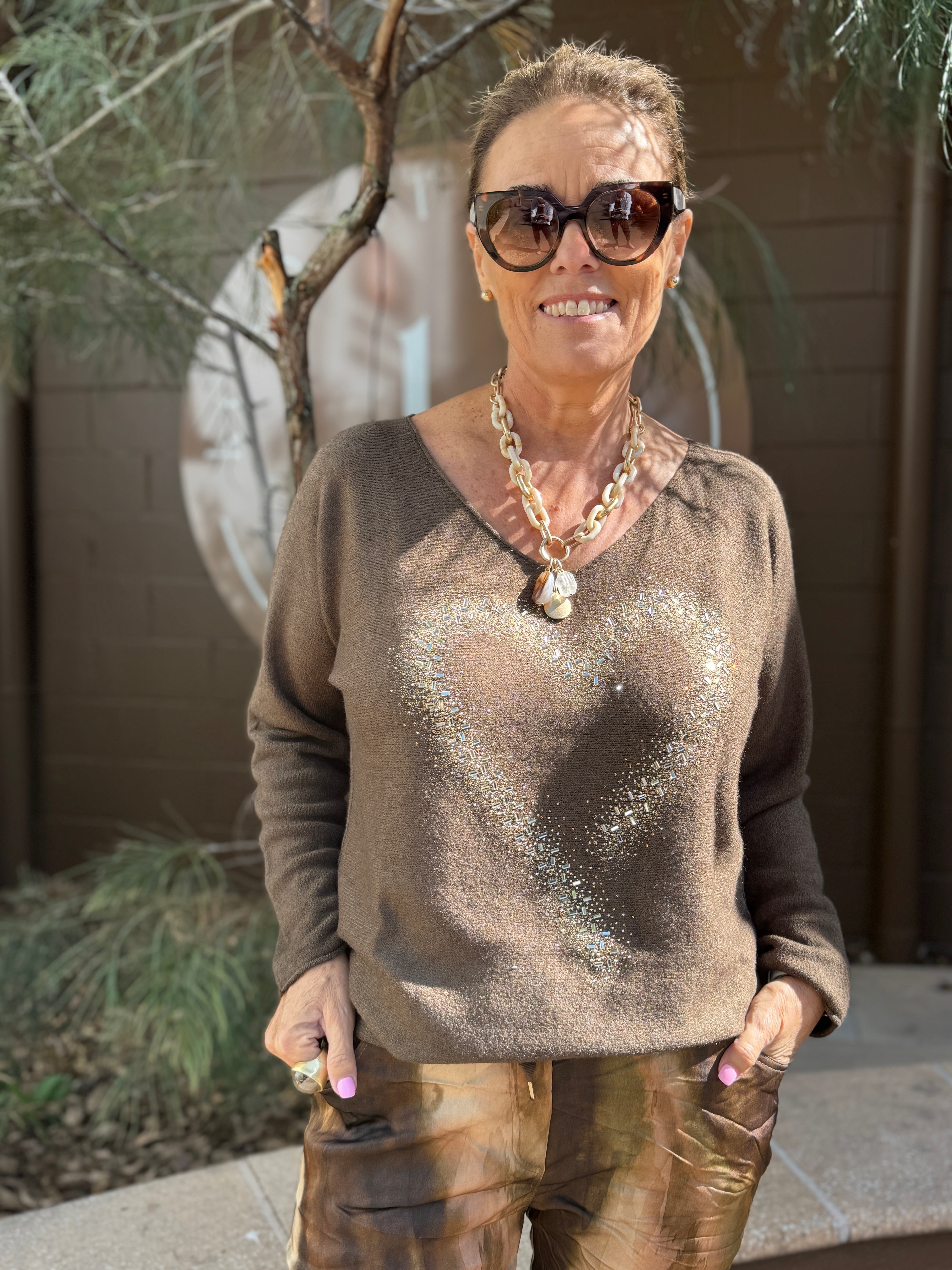 Gold Heart Knit