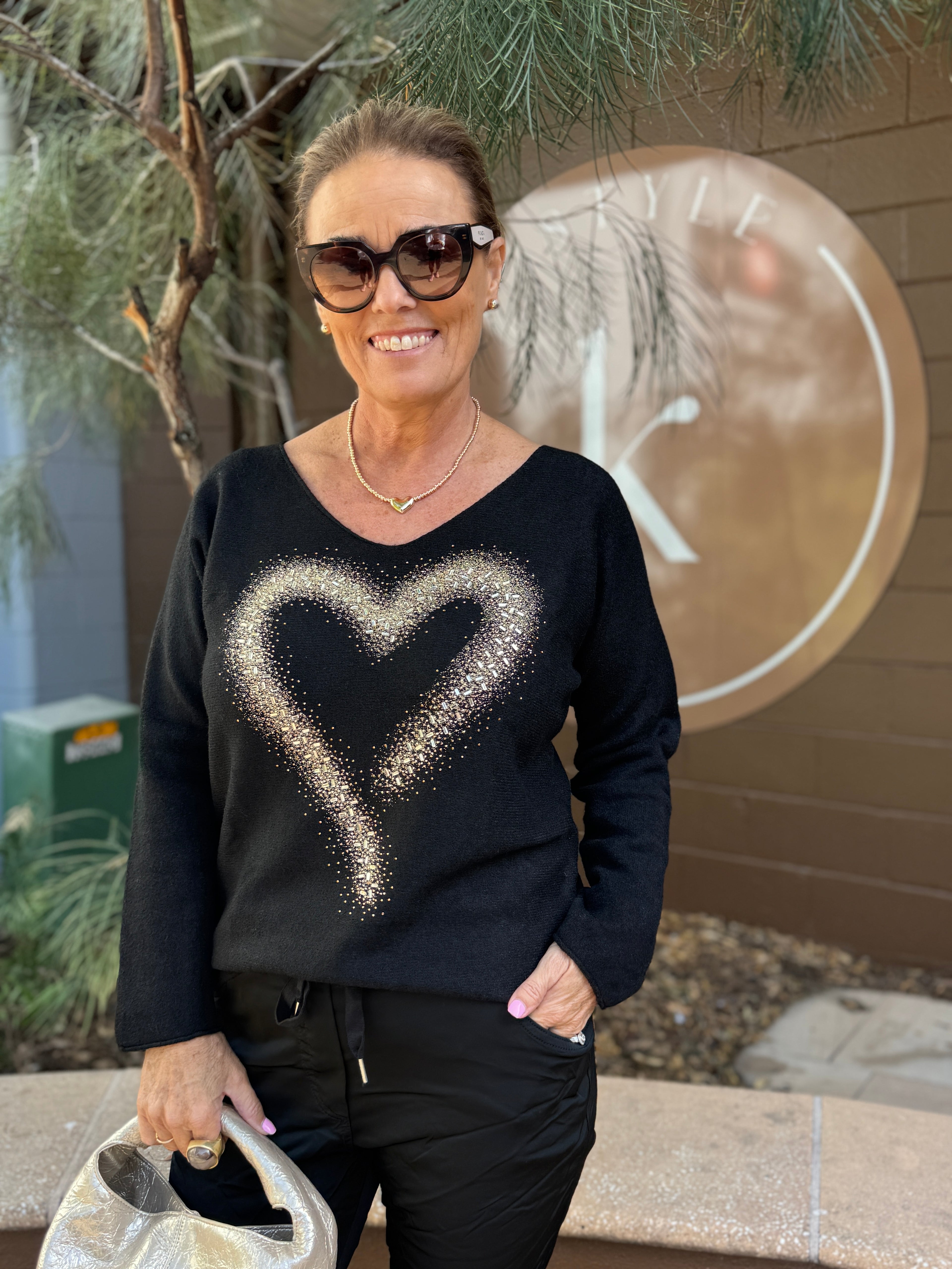 Gold Heart Knit