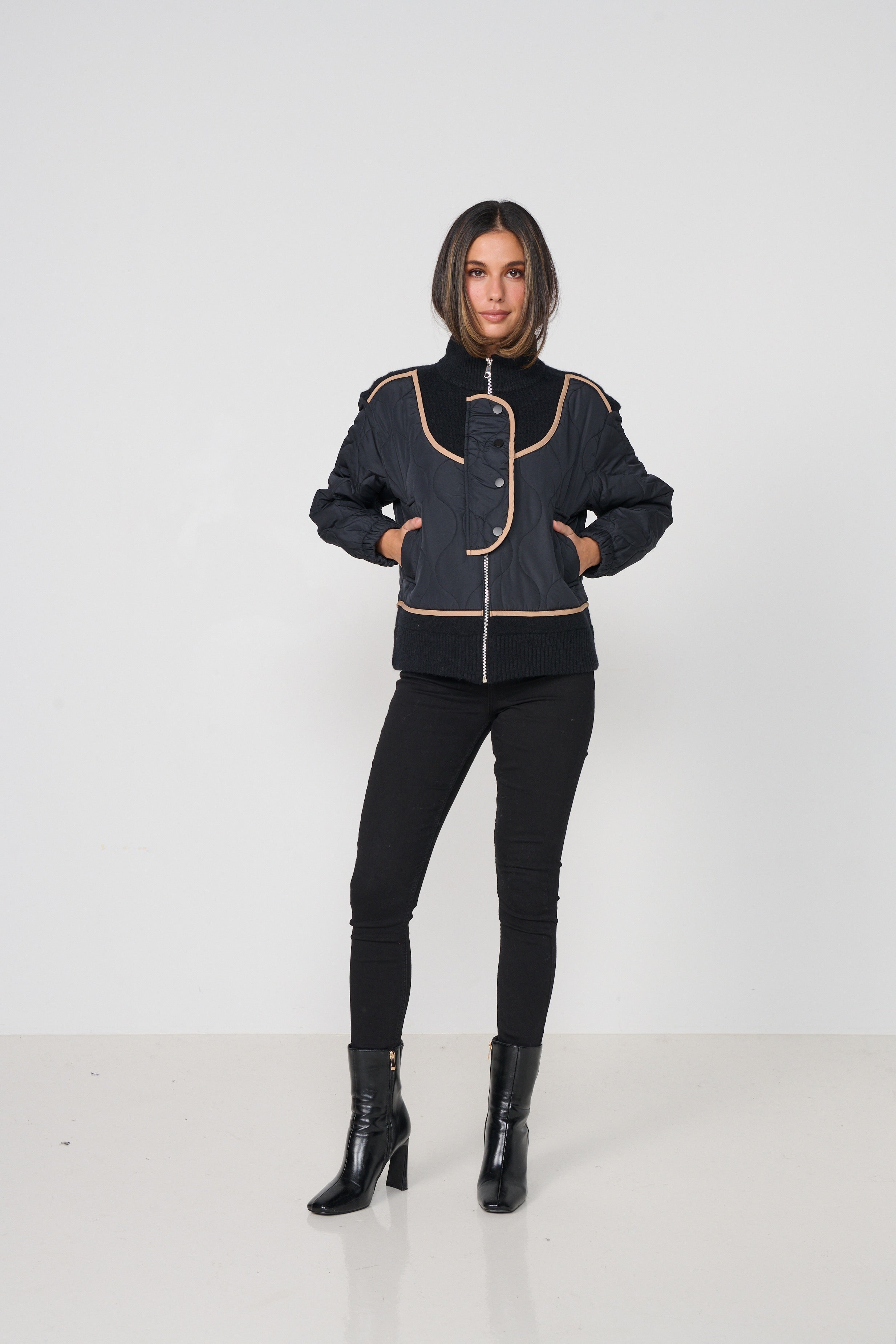 Contrast Puffer Jacket