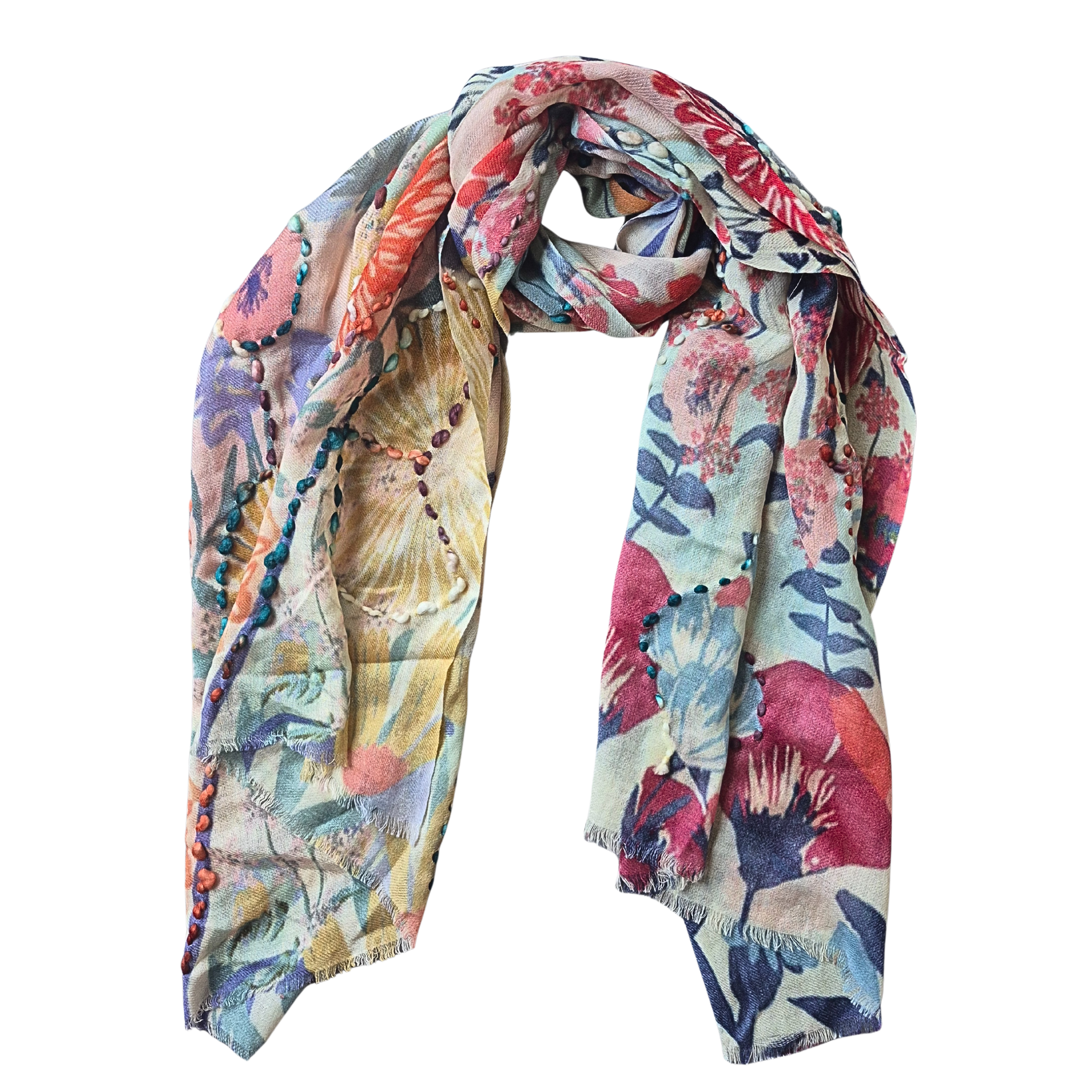 Floral Wool Scarf