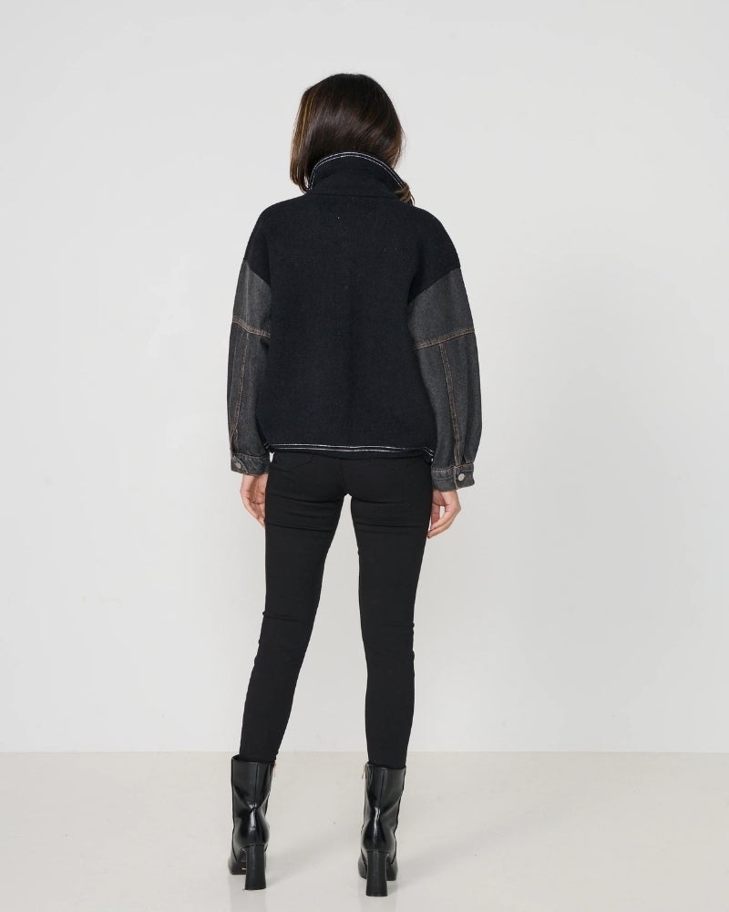 Denim Sleeve Contrast Jacket
