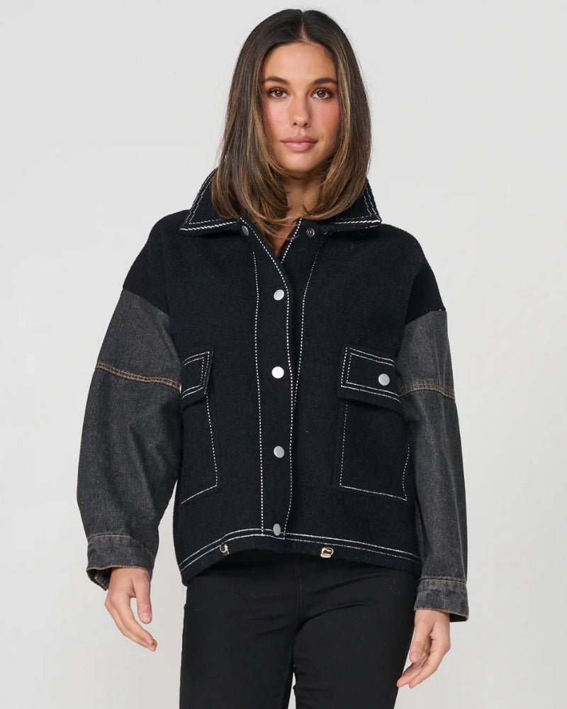 Denim Sleeve Contrast Jacket
