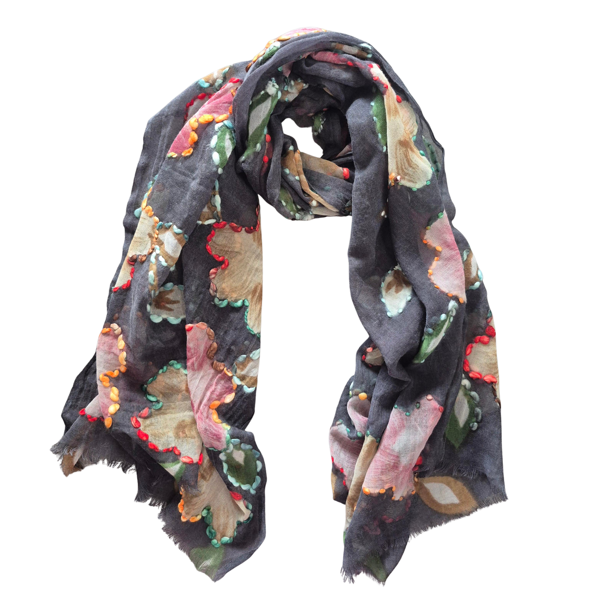 Floral Wool Scarf