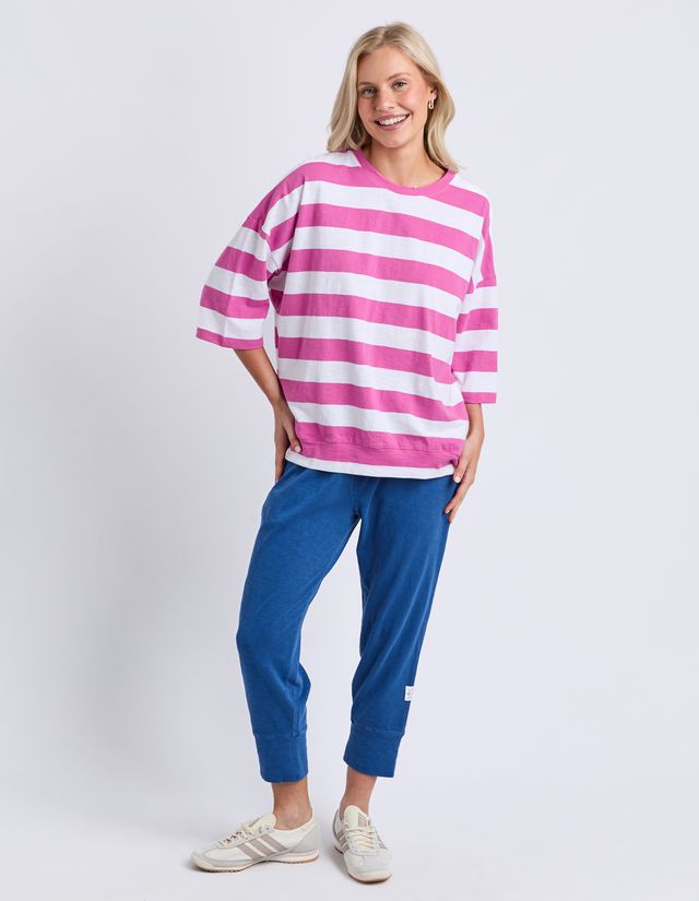 Mazie Magenta Stripe Sweat