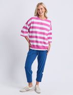 Mazie Magenta Stripe Sweat