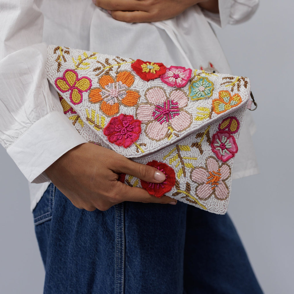 Beaded Floral Clutch