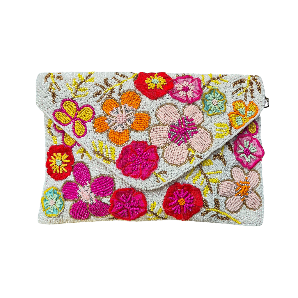 Beaded Floral Clutch