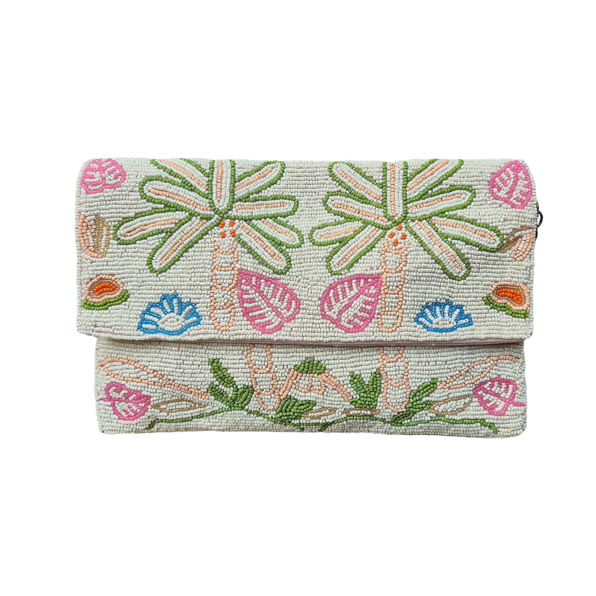 Beaded Palm Clutch