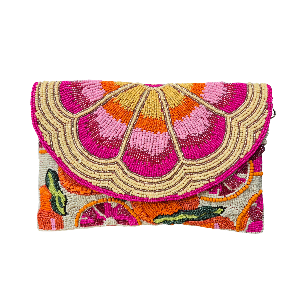 Beaded Citrus Clutch