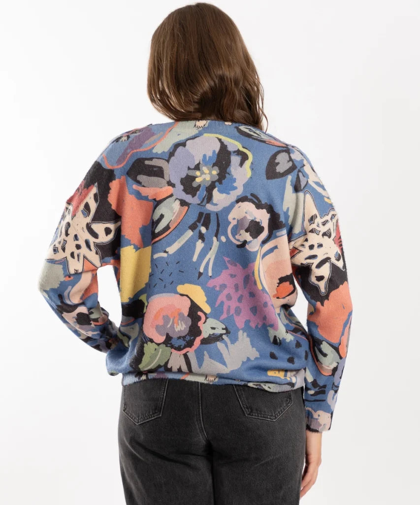 Abstract V-Neck Jumper