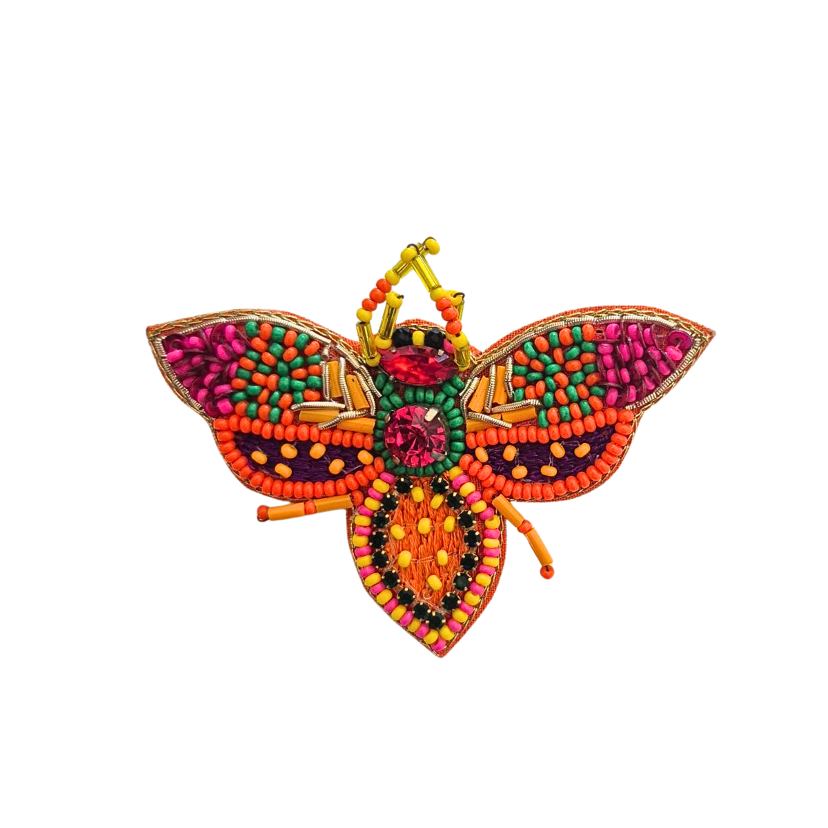 Beaded Brooch Cicada