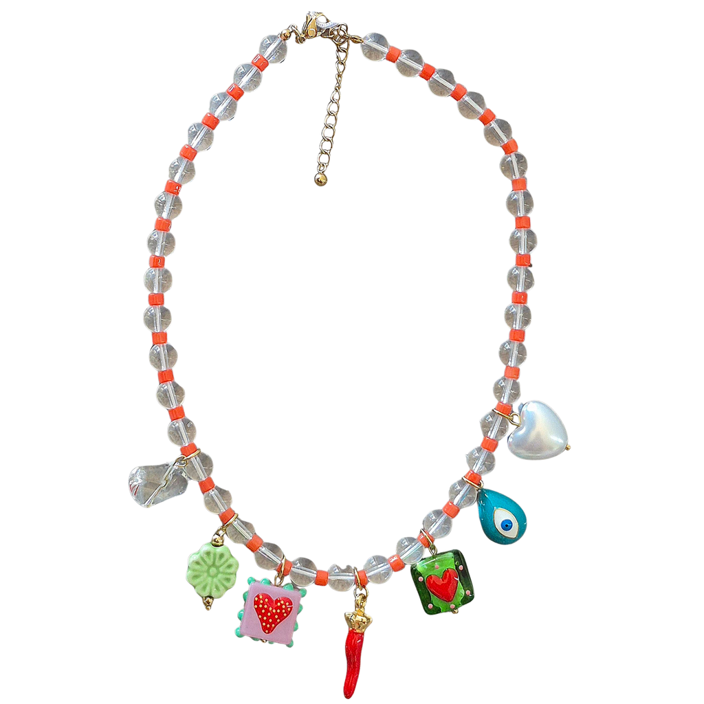 Beaded Chilli Charm Necklace