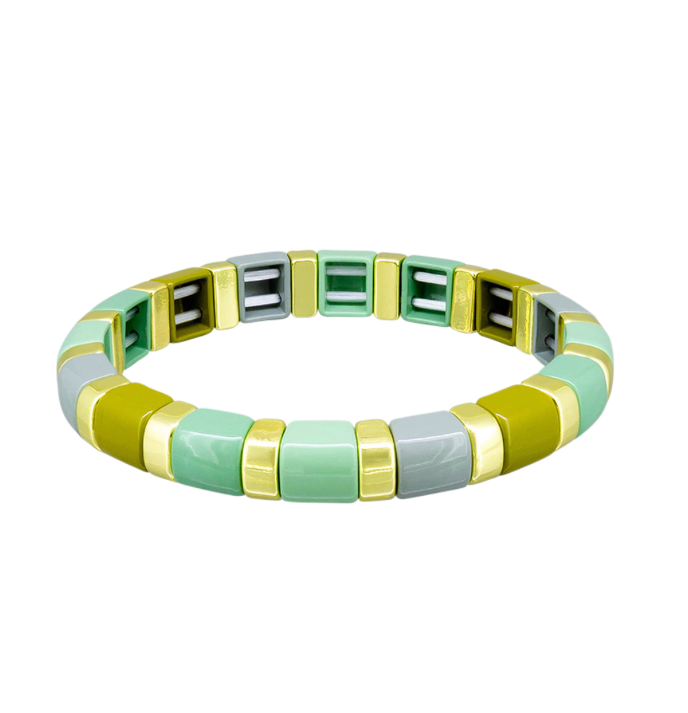 Forest Enamel Tile Bracelet