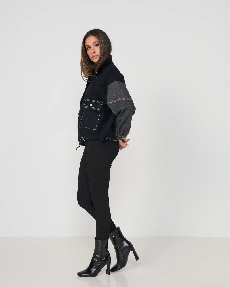 Denim Sleeve Contrast Jacket