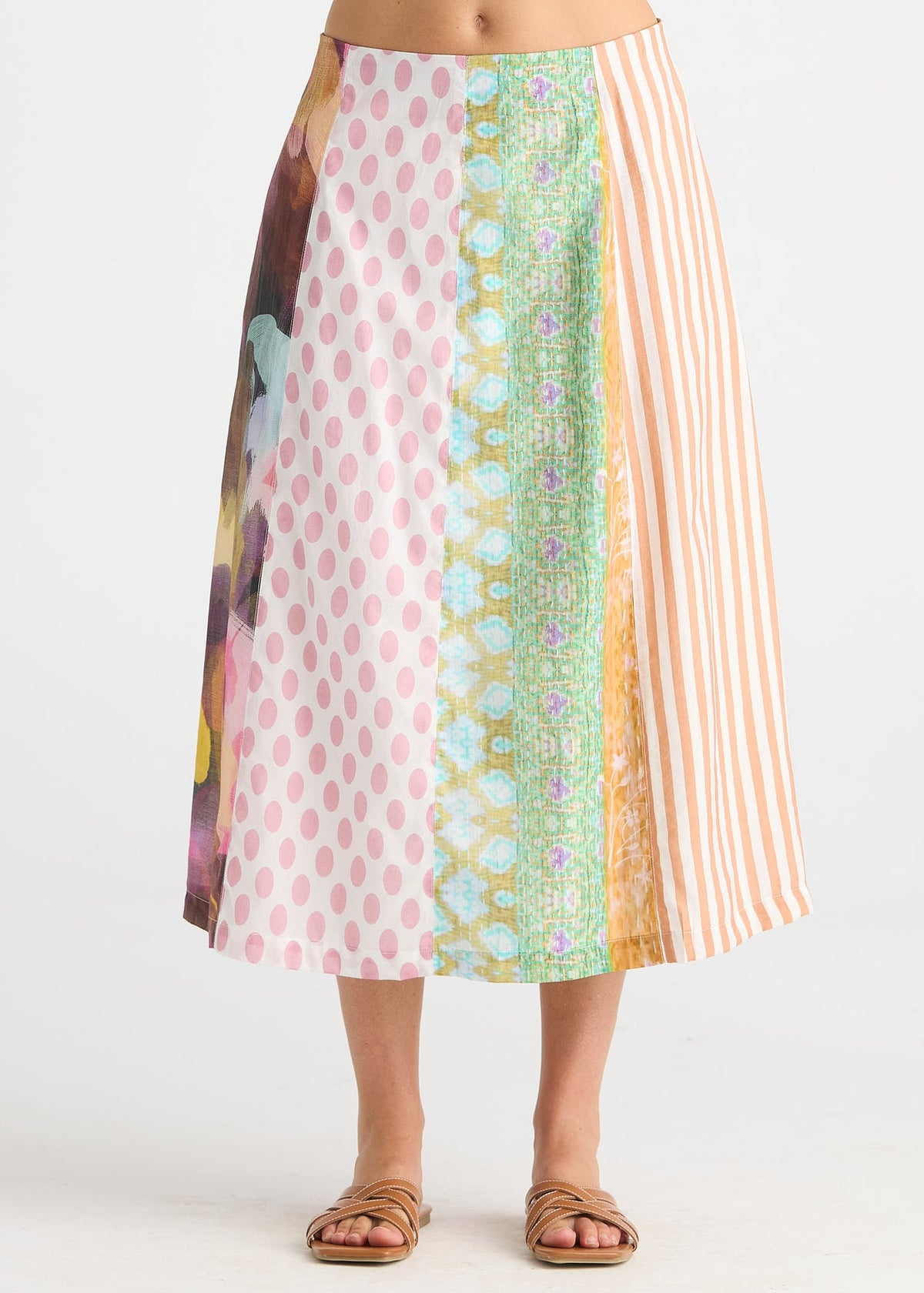 Pattern Clash Skirt - Jumble Panel