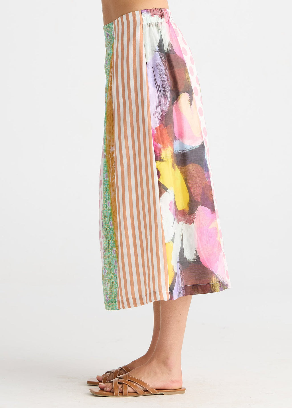 Pattern Clash Skirt - Jumble Panel
