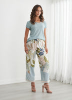 Round Neck Tee with Hand Stitchwork