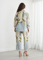 Floriental Print Collared Shirt