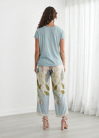 Round Neck Tee with Hand Stitchwork