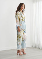Floriental Print Collared Shirt