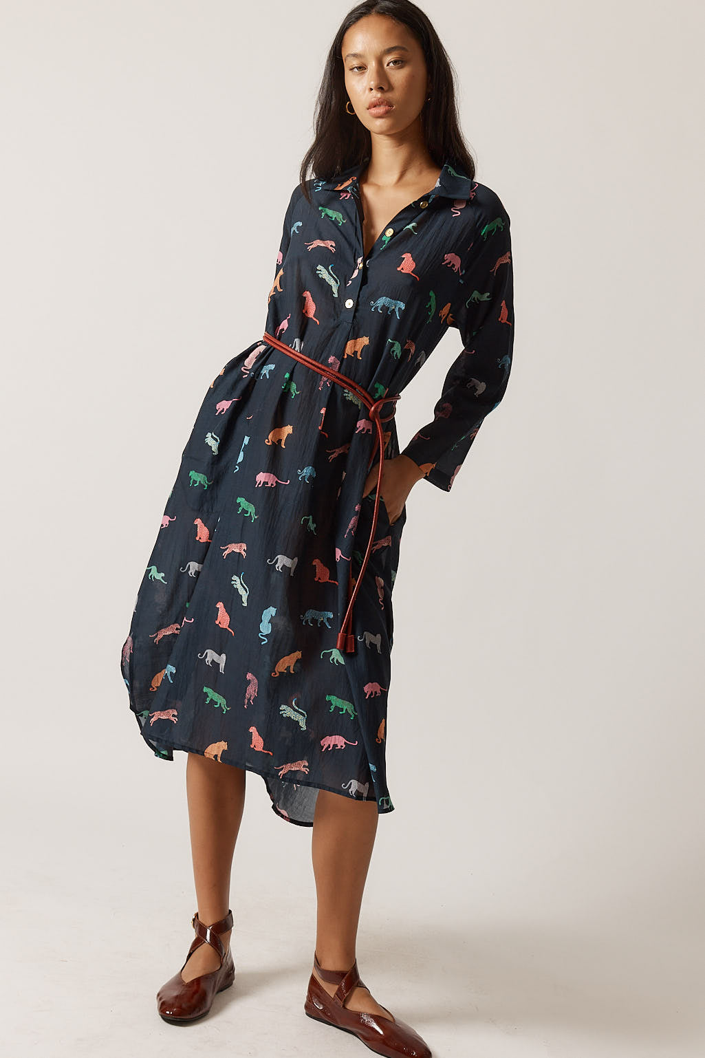 Funky Cats Midi Dress