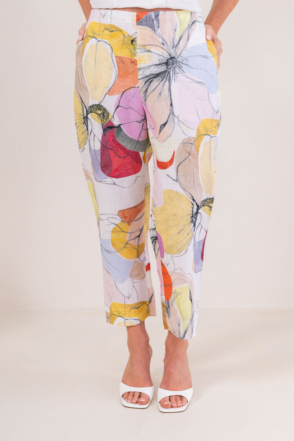 Petal Drift Linen Pant
