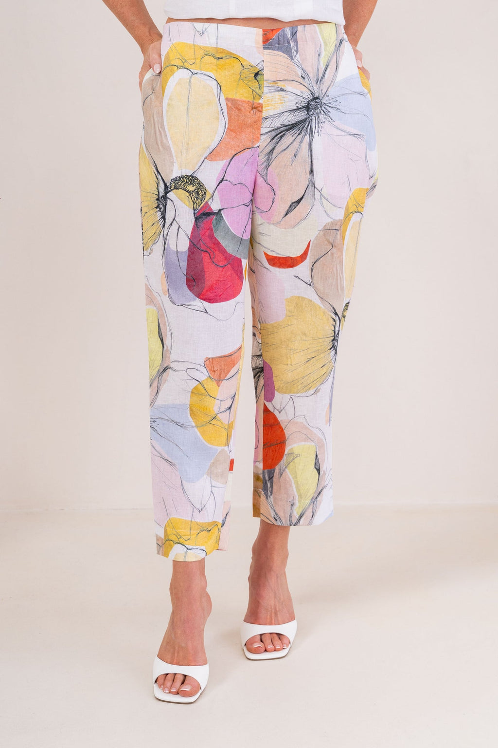 Petal Drift Linen Pant