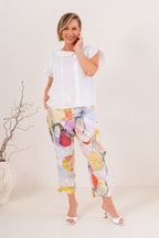 Petal Drift Linen Pant