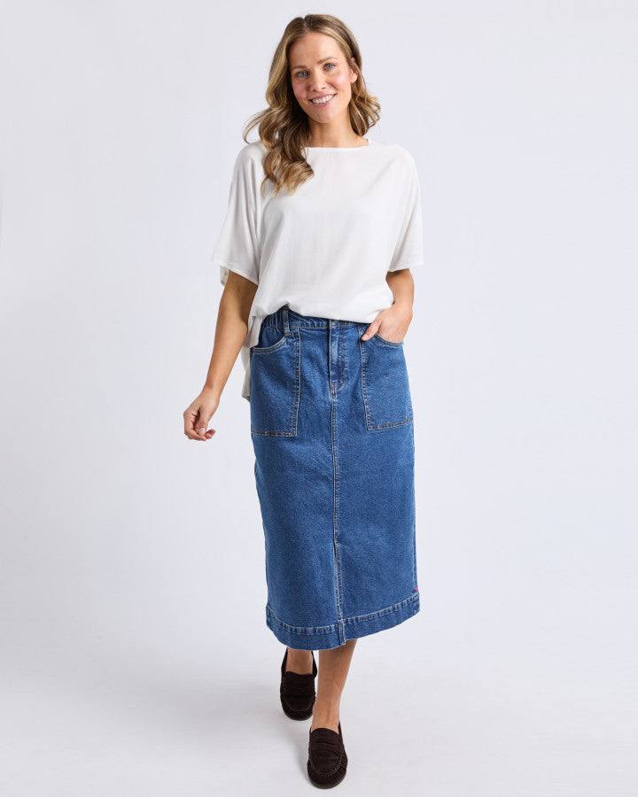Atlas Denim Skirt Long