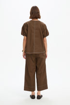 Bishop Sleeve Contrast Top
