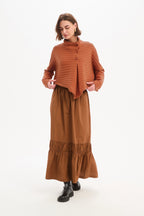 Cowl Neck Button Knit