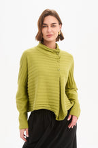 Cowl Neck Button Knit