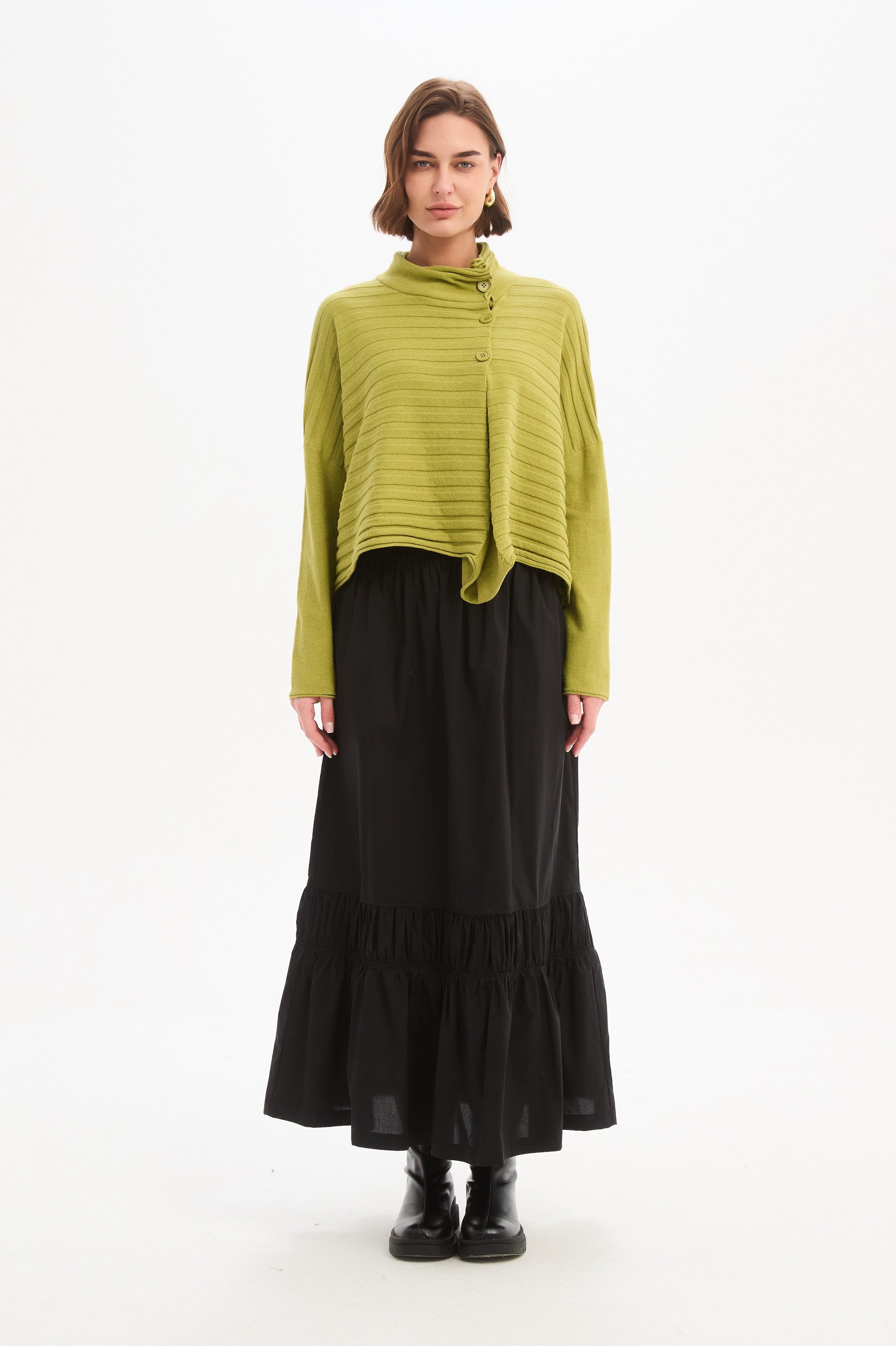 Cowl Neck Button Knit